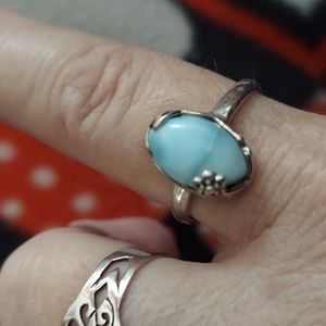 Elegant Silver and Blue Stone Ring
